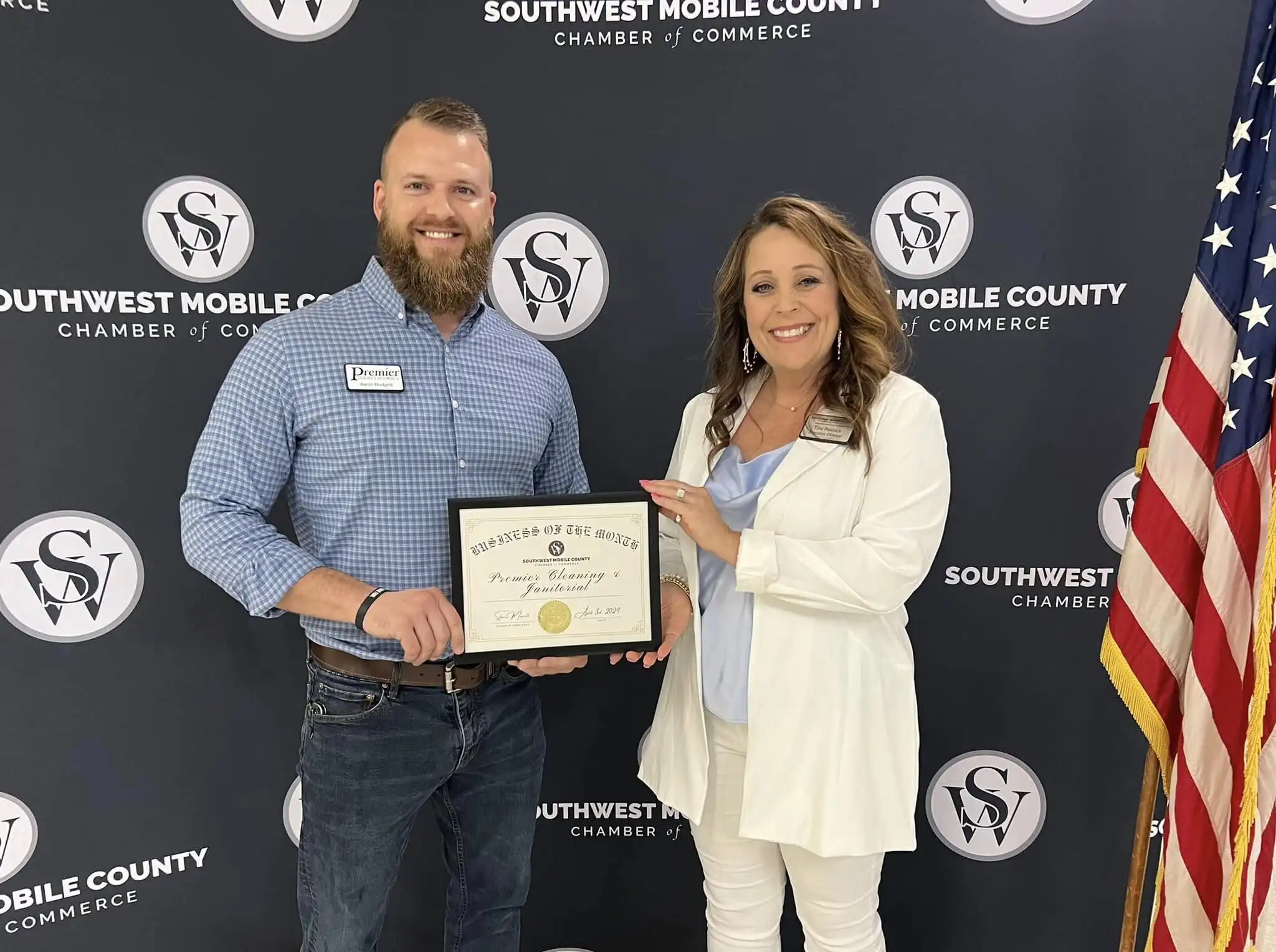 Small Business of the Month Awarded to Premier Cleaning & Janitorial by the Southwest Mobile County Chamber of Commerce