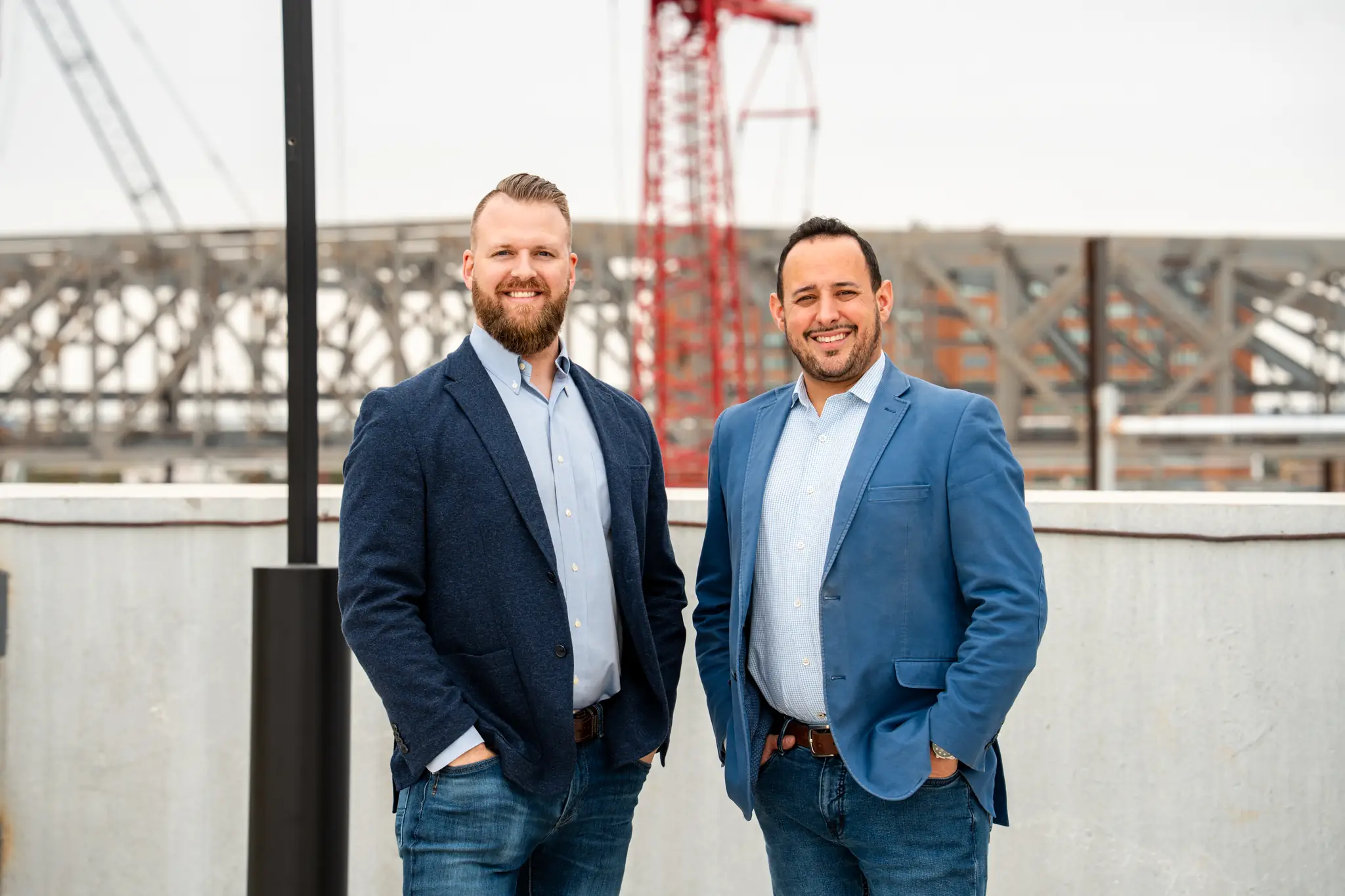 Aaron Hudgins owner and founder of premier cleaning & janitorial next to Gabriel Puello operations manager of Prermier Cleaning & Janitorial