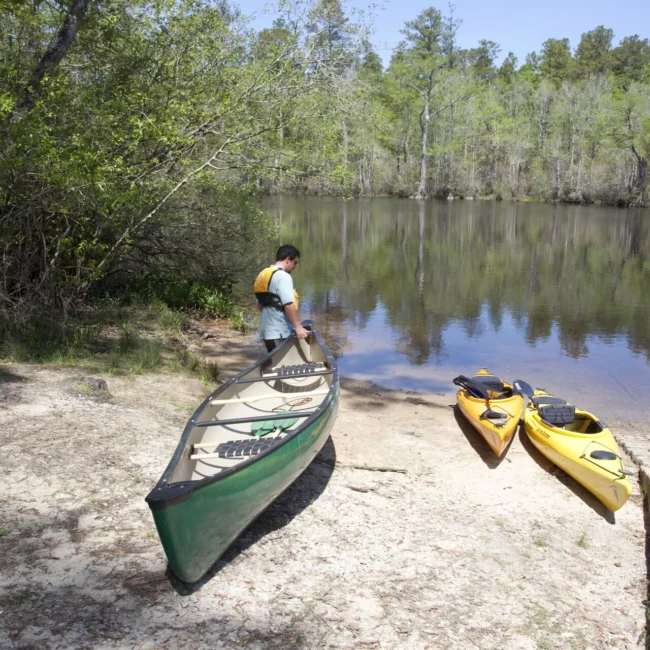 Canoes on the Mobile-Tensaw Delta near Spanish Fort, Alabama